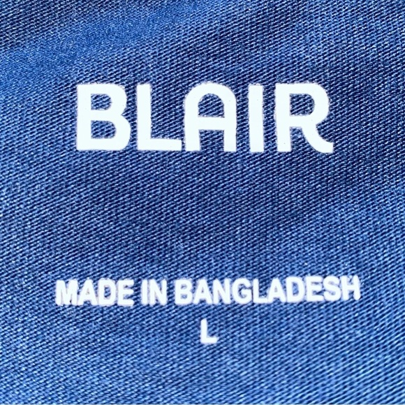 BLAIR daisy short sleeve crewneck blue white yellow soft tee T-shirt top size L - Picture 2 of 8